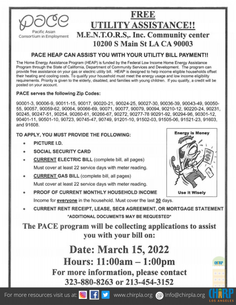 Free Utility Assistance Mentors Inc Community Center Chirp La 2701